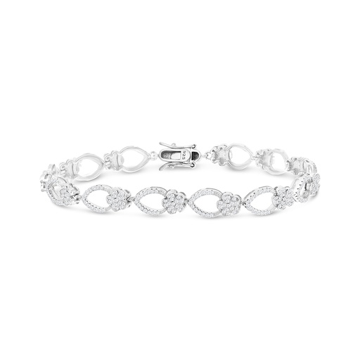 [BRC01WCZ00000A832] Sterling Silver 925 Bracelet Rhodium Plated