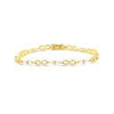 Sterling Silver 925 Bracelet Gold Plated And White CZ