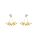 Sterling Silver 925 Earring Gold Plated And White CZ