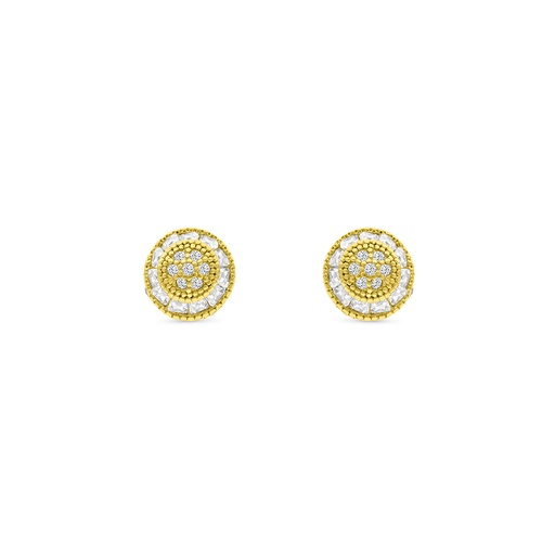 [EAR28WCZ00000B662] Sterling Silver 925 Earring Rhodium And Gold Plated