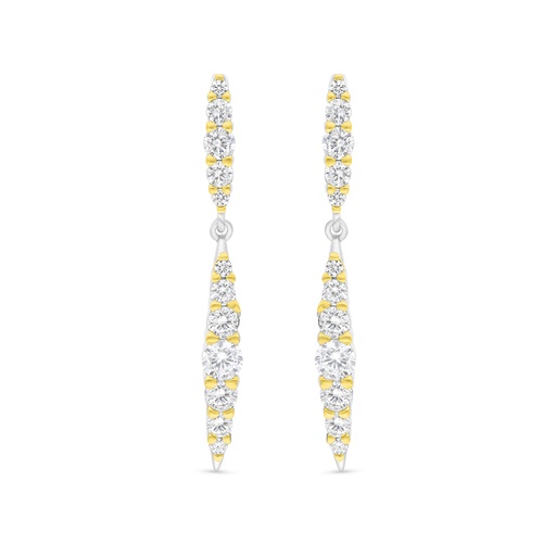 [EAR28WCZ00000B670] Sterling Silver 925 Earring Rhodium And Gold Plated