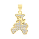 Sterling Silver 925 Pendant Gold Plated And White CZ