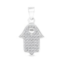 Sterling Silver 925 Pendant Rhodium Plated And White CZ