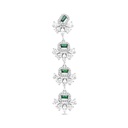 Sterling Silver 925 Pendant Rhodium Plated Embedded With Emerald And White CZ