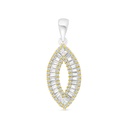 Sterling Silver 925 Pendant Rhodium And Gold Plated