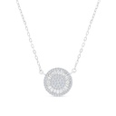 Sterling Silver 925 Necklace Rhodium Plated And White CZ