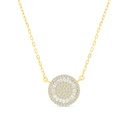 Sterling Silver 925 Necklace Gold Plated And White CZ