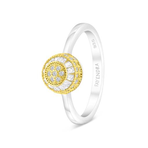Sterling Silver 925 Ring Rhodium And Gold Plated