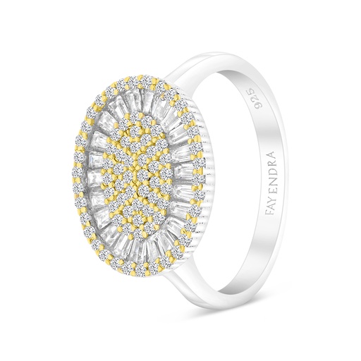 Sterling Silver 925 Ring Rhodium And Gold Plated