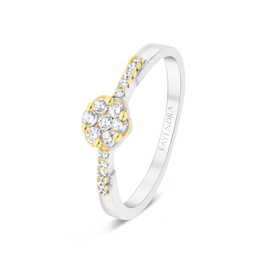 Sterling Silver 925 Ring Rhodium And Gold Plated