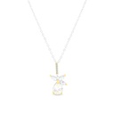 Sterling Silver 925 Necklace Rhodium And Gold Plated Embedded With Yellow Zircon And White CZ