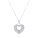 Sterling Silver 925 Necklace Rhodium Plated And White CZ