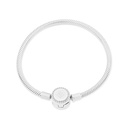 Sterling Silver 925 Bracelet Rhodium Plated Embedded With White CZ - 19 CM