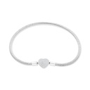 Sterling Silver 925 Bracelet Rhodium Plated Embedded With White CZ - 18 CM