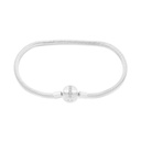 Sterling Silver 925 Bracelet Rhodium Plated Embedded With White CZ - 19 CM