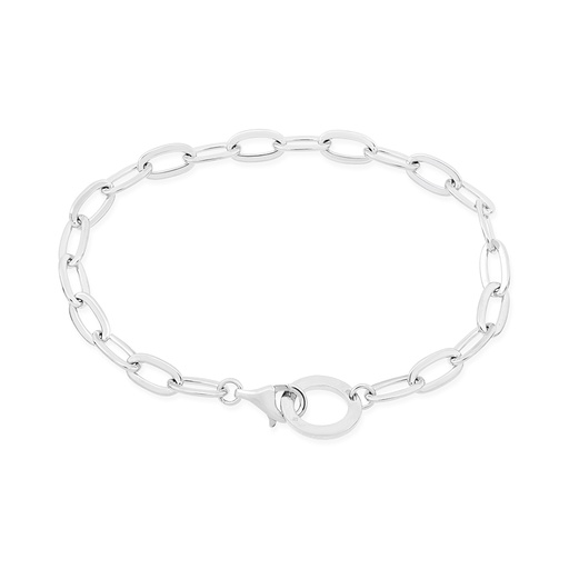 [BRC0100019000A890] Sterling Silver 925 Bracelet Rhodium Plated- 19 CM