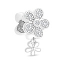 Sterling Silver 925 Pendant Rhodium Plated Embedded With White CZ