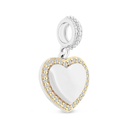 Sterling Silver 925 Pendant Rhodium And Gold Plated Embedded With  White CZ