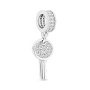 Sterling Silver 925 Pendant Rhodium Plated Embedded With White CZ