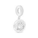 Sterling Silver 925 Pendant Rhodium Plated Embedded With White CZ