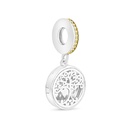 Sterling Silver 925 Pendant Rhodium And Gold Plated Embedded With  White CZ