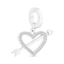 Sterling Silver 925 Pendant Rhodium Plated Embedded With White CZ