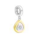 Sterling Silver 925 Pendant Rhodium And Gold Plated Embedded With White CZ