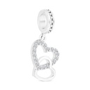 Sterling Silver 925 Pendant Rhodium Plated Embedded With White CZ