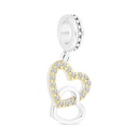 Sterling Silver 925 Pendant Rhodium And Gold Plated Embedded With White CZ