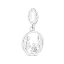 Sterling Silver 925 Pendant Rhodium Plated Embedded With White CZ