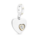 Sterling Silver 925 Pendant Rhodium And Gold Plated Embedded With  White CZ