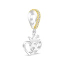 Sterling Silver 925 Pendant Rhodium And Gold Plated