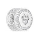 Sterling Silver 925 CHARM Rhodium Plated Embedded With White CZ