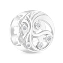 Sterling Silver 925 CHARM Rhodium Plated Embedded With White CZ