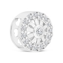 Sterling Silver 925 CHARM Rhodium Plated Embedded With White CZ