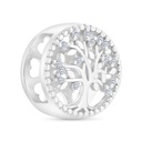 Sterling Silver 925 CHARM Rhodium Plated Embedded With White CZ