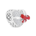 Sterling Silver 925 CHARM Rhodium Plated Embedded With White CZ