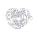 Sterling Silver 925 CHARM Rhodium Plated Embedded With White CZ