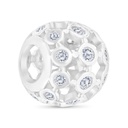 Sterling Silver 925 CHARM Rhodium Plated Embedded With White CZ