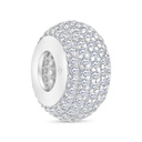 Sterling Silver 925 CHARM Rhodium Plated Embedded With White CZ