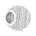 Sterling Silver 925 CHARM Rhodium Plated Embedded With White CZ