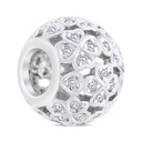 Sterling Silver 925 CHARM Rhodium Plated Embedded With White CZ