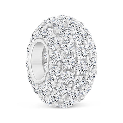 [BCB01WCZ00000A242] Sterling Silver 925 CHARM Rhodium Plated Embedded With White CZ