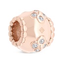 Sterling Silver 925 CHARM Rose Gold Plated Embedded With White CZ