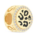 Sterling Silver 925 CHARM Gold Plated Embedded With White CZ