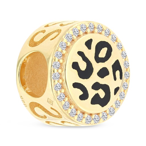 [BCB02WCZ00000A254] Sterling Silver 925 CHARM Gold Plated Embedded With White CZ