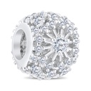 Sterling Silver 925 CHARM Rhodium Plated Embedded With White CZ