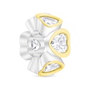 Sterling Silver 925 CHARM Rhodium And Gold Plated Embedded With White CZ