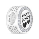 Sterling Silver 925 CHARM Rhodium Plated Embedded With White CZ