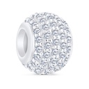 Sterling Silver 925 CHARM Rhodium Plated Embedded With White CZ